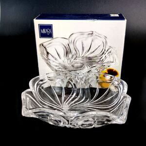 Mikasa Flores 7.5" Sweet Dish Glass Crystal Made in Japan with Box Trinket Candy